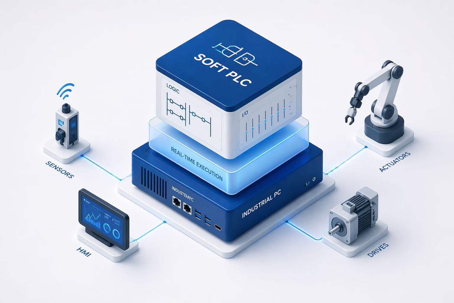Soft PLC environment used for simulation and virtual commissioning